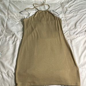 H&M gold dress nwt